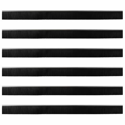 Aufsteck Türbürstendichtungen 6 pcs Silber 100 cm