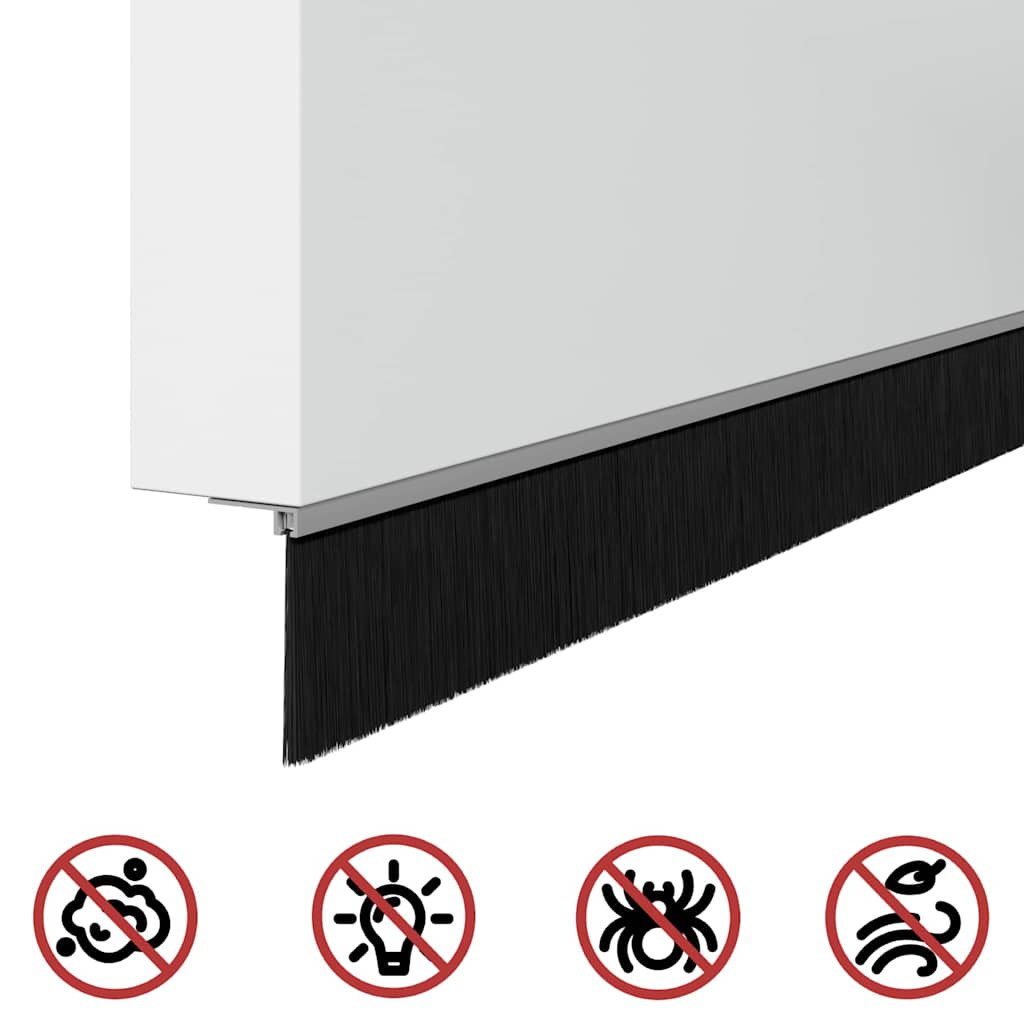 Aufsteck Türbürstendichtungen 6 pcs Silber 100 cm