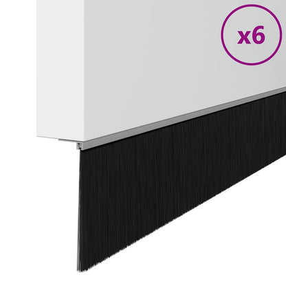 Aufsteck Türbürstendichtungen 6 pcs Silber 100 cm