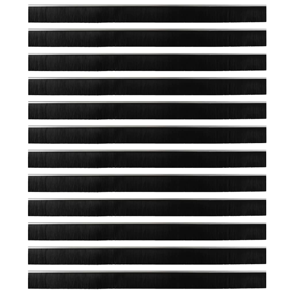 Aufsteck Türbürstendichtungen 12 pcs Silber 100 cm