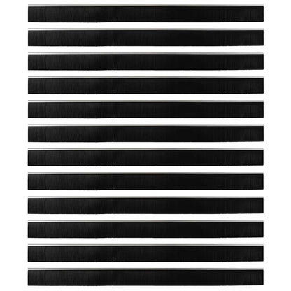 Aufsteck Türbürstendichtungen 12 pcs Silber 100 cm