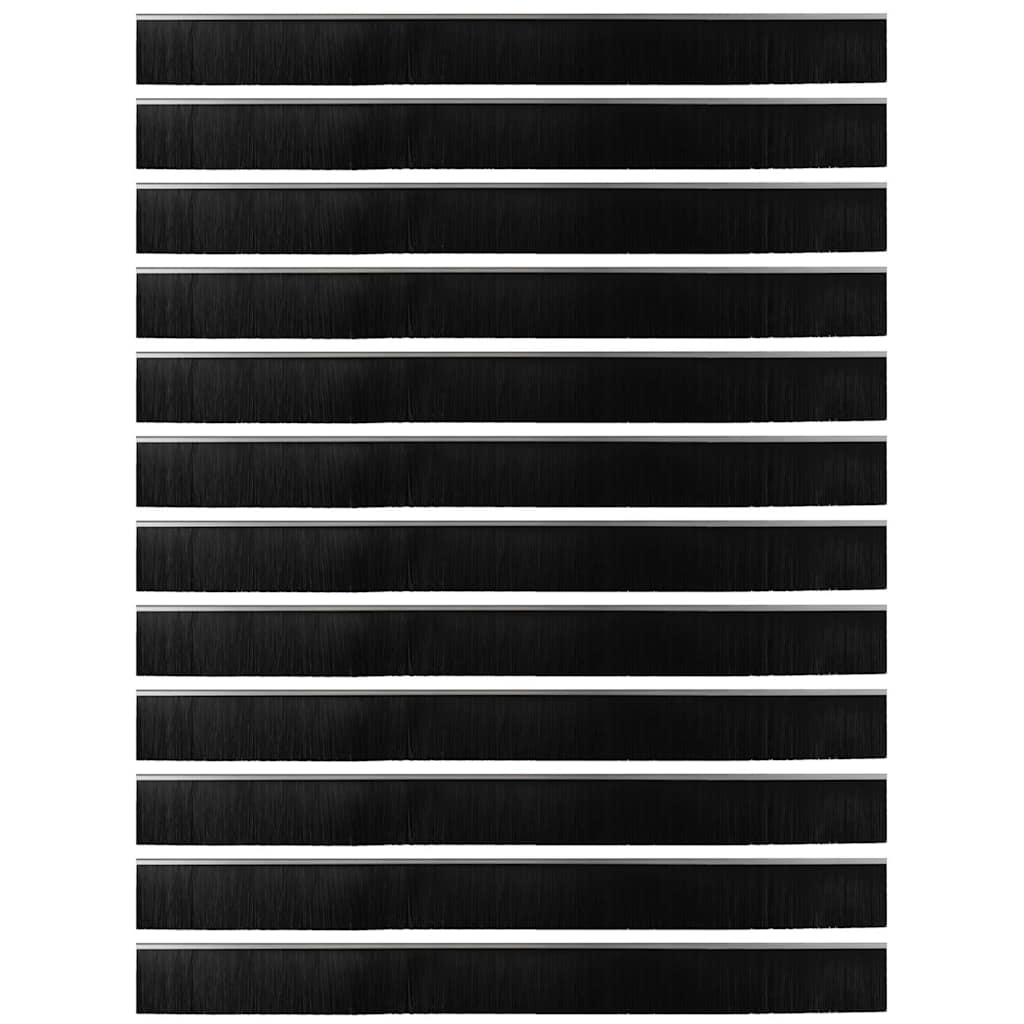 Aufsteck Türbürstendichtungen 12 pcs Silber 100 cm