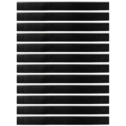 Aufsteck Türbürstendichtungen 12 pcs Silber 100 cm