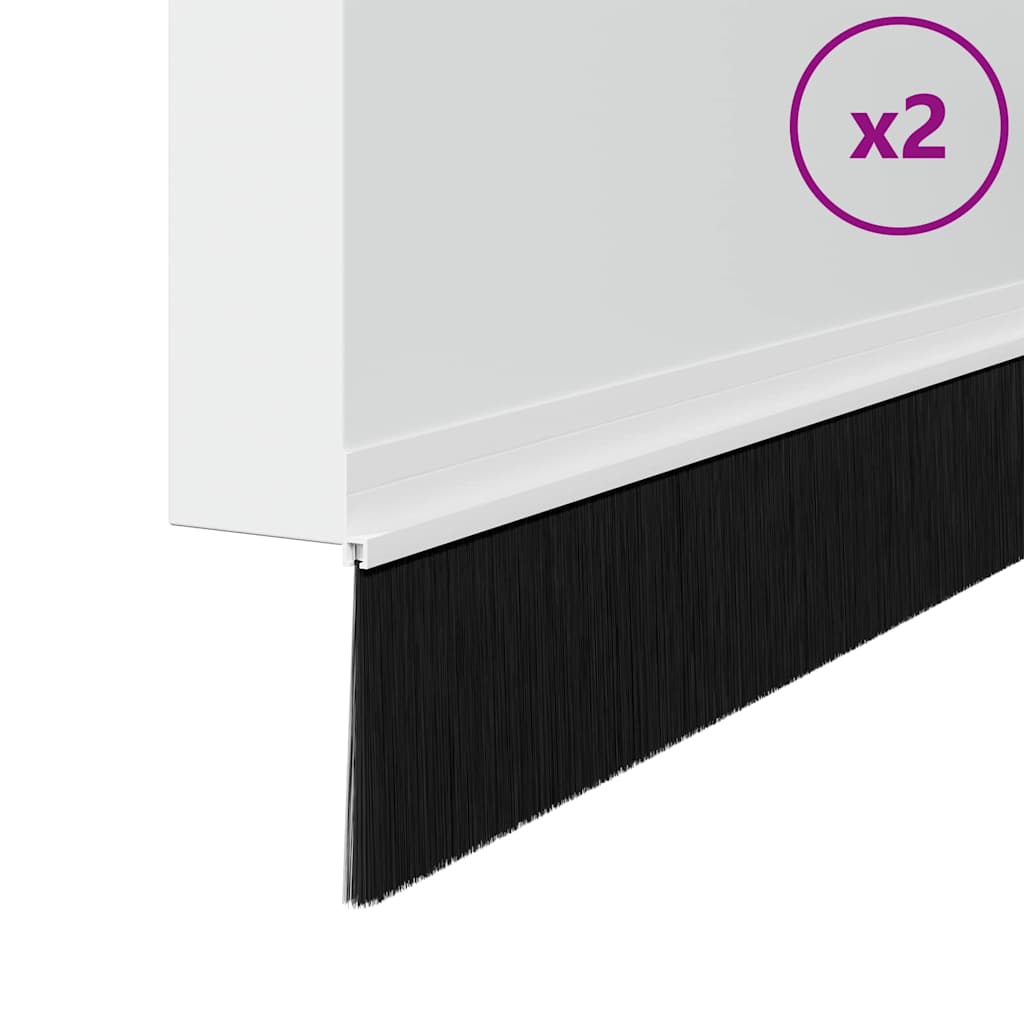Selbstklebende Türbürstendichtungen 2 pcs Weiß 100 cm