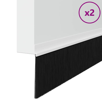 Selbstklebende Türbürstendichtungen 2 pcs Weiß 100 cm