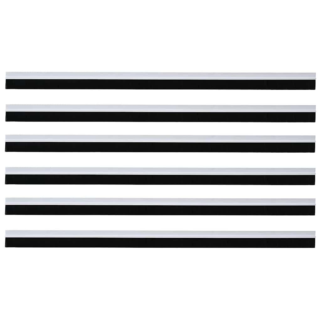 Selbstklebende Türbürstendichtungen 6 pcs Weiß 100 cm