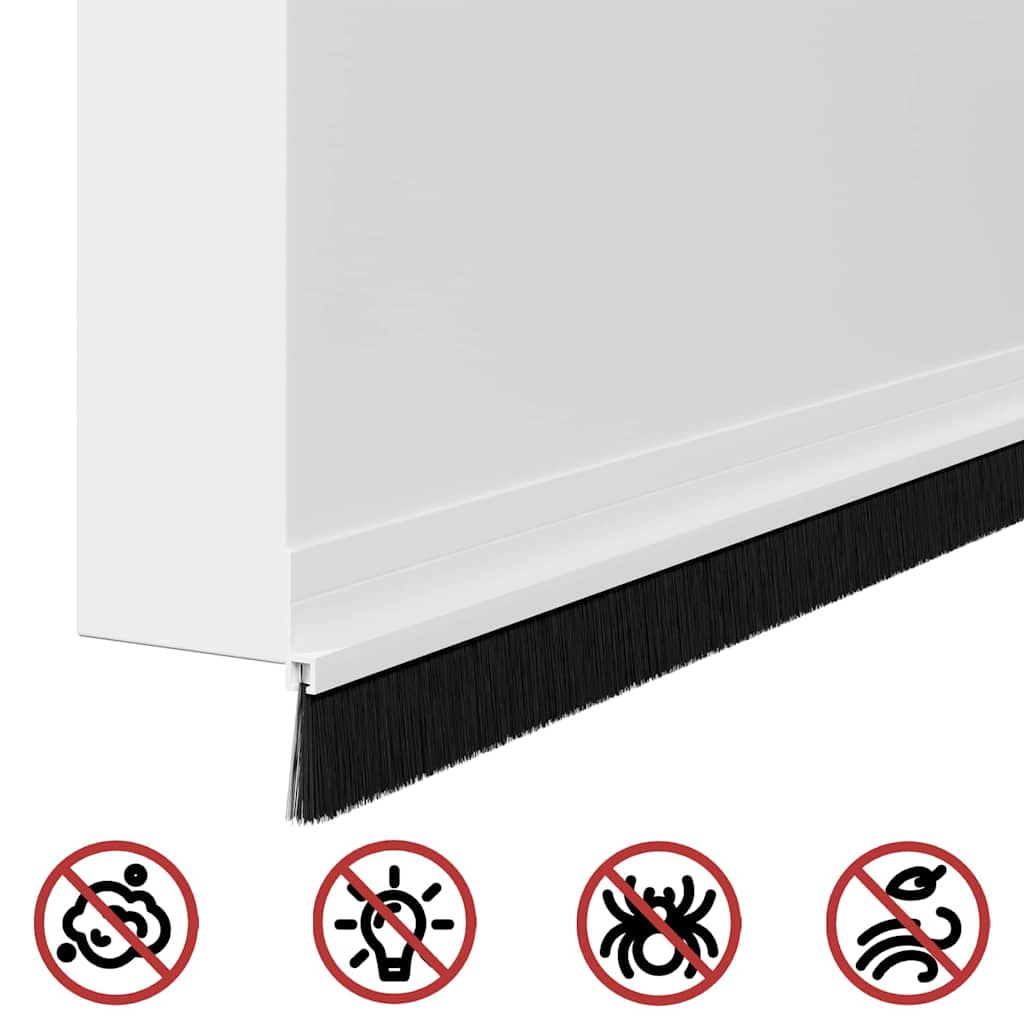 Selbstklebende Türbürstendichtungen 6 pcs Weiß 100 cm