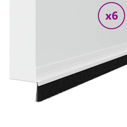 Selbstklebende Türbürstendichtungen 6 pcs Weiß 100 cm