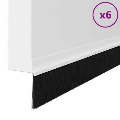 Selbstklebende Türbürstendichtungen 6 pcs Weiß 100 cm