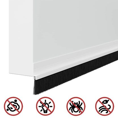 Selbstklebende Türbürstendichtungen 12 pcs Weiß 100 cm