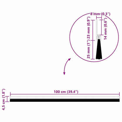 Selbstklebende Türbürstendichtungen 12 pcs Weiß 100 cm