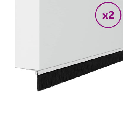 Selbstklebende Türbürstendichtungen 2 pcs Weiß 100 cm