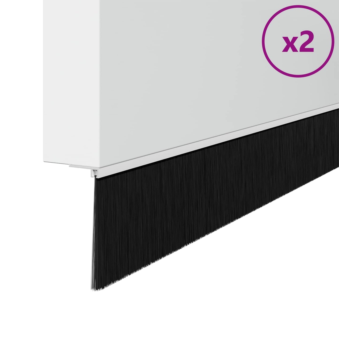 Selbstklebende Türbürstendichtungen 2 pcs Weiß 100 cm