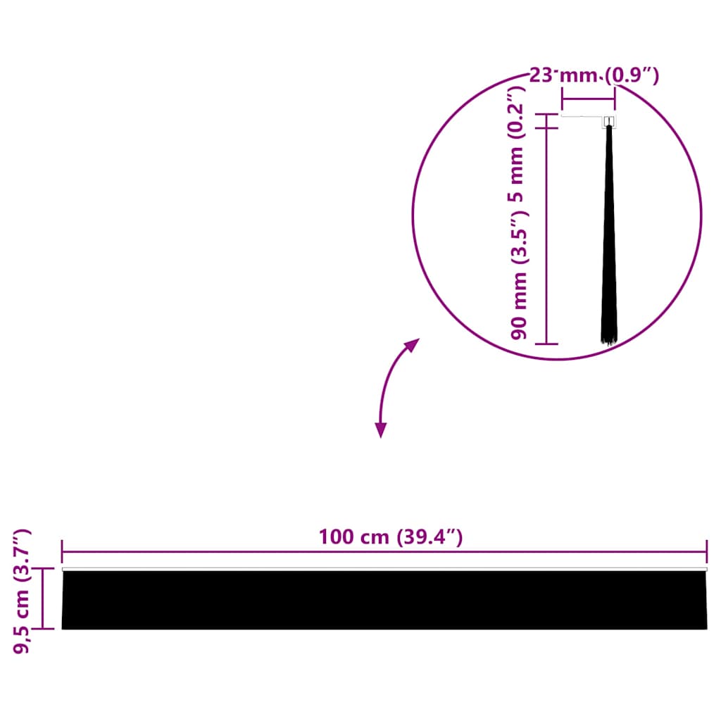 Selbstklebende Türbürstendichtungen 2 pcs Weiß 100 cm