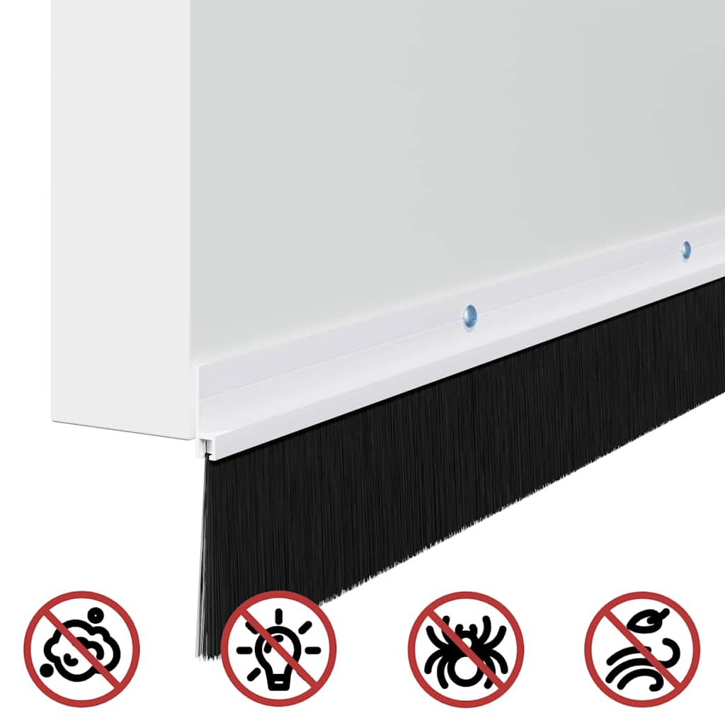 Aufsteck Türbürstendichtungen 2 pcs Weiß 100 cm