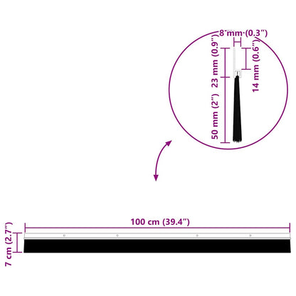 Aufsteck Türbürstendichtungen 2 pcs Weiß 100 cm