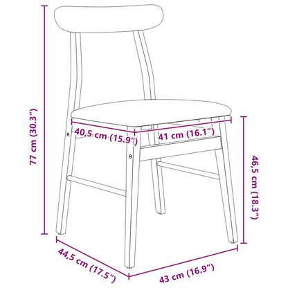 Esszimmerstuhl 2 pcs Natürlich und hell Massives Gummiholz