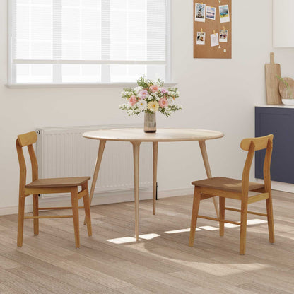 vidaXL Esszimmerstuhl 2 pcs Natur 43 x 44,5 x 77 cm Massives Gummiholz