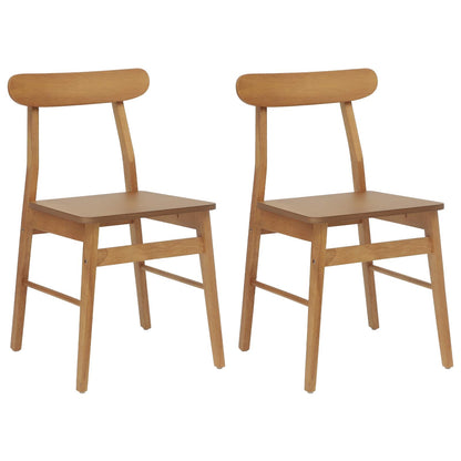 vidaXL Esszimmerstuhl 2 pcs Natur 43 x 44,5 x 77 cm Massives Gummiholz