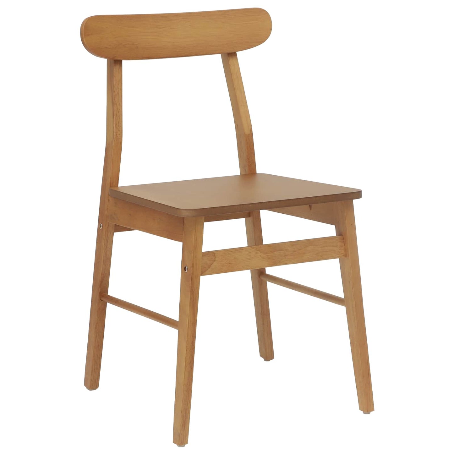 vidaXL Esszimmerstuhl 2 pcs Natur 43 x 44,5 x 77 cm Massives Gummiholz
