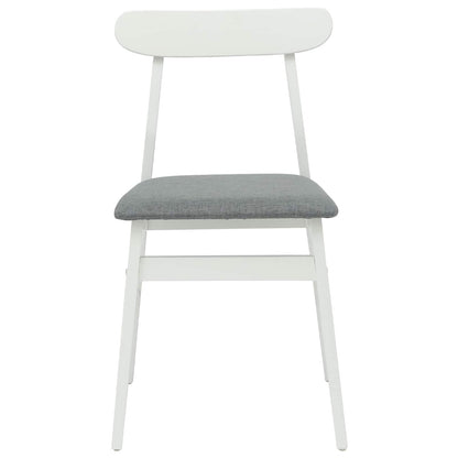 Esszimmerstuhl 2 pcs Weiß und Grau Massives Gummiholz