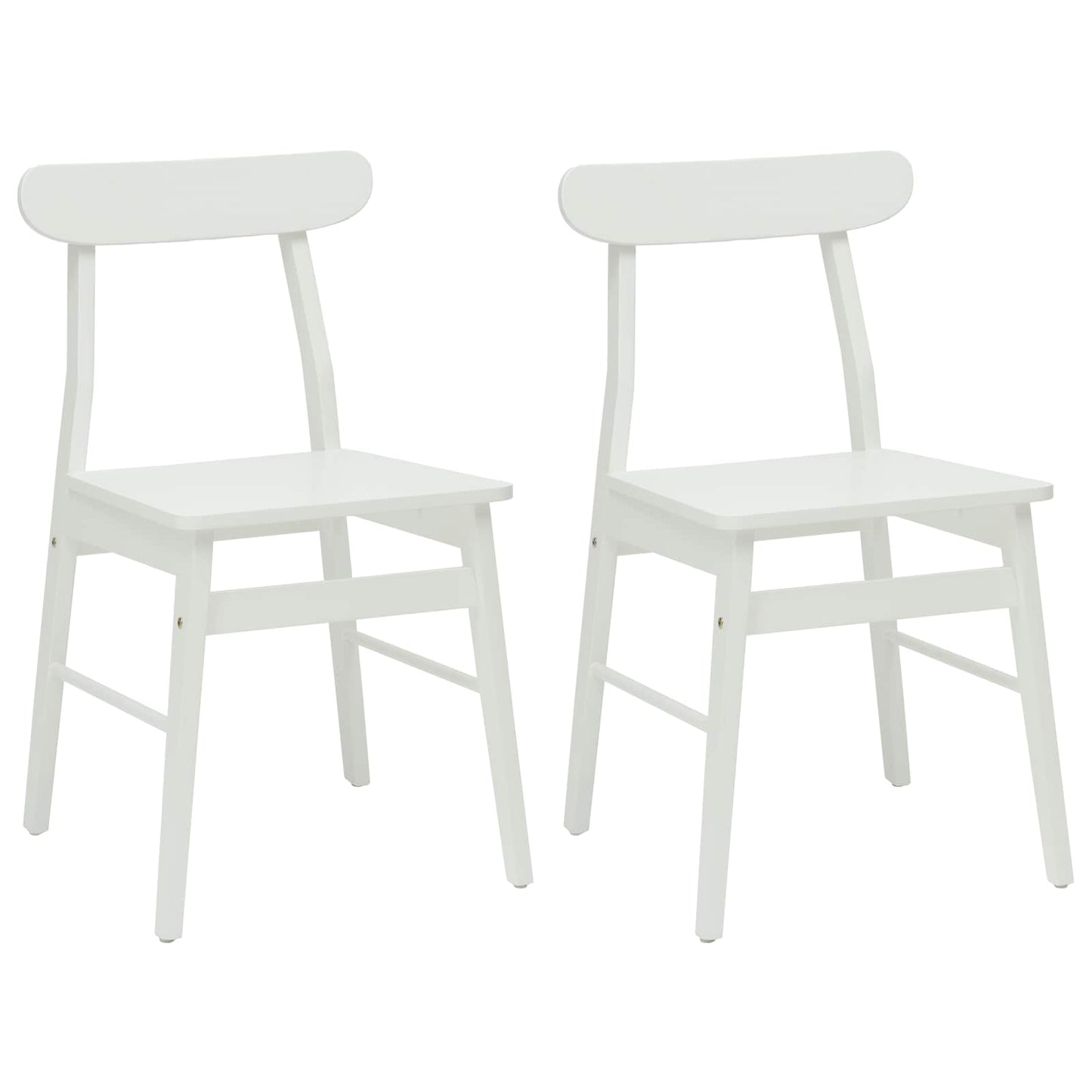 vidaXL Esszimmerstuhl 2 pcs Weiß 43 x 44,5 x 77 cm Massives Gummiholz