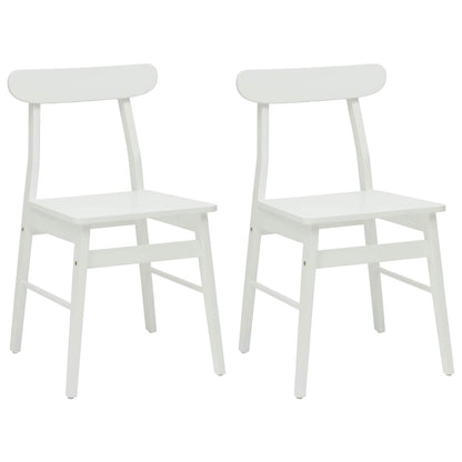 vidaXL Esszimmerstuhl 2 pcs Weiß 43 x 44,5 x 77 cm Massives Gummiholz