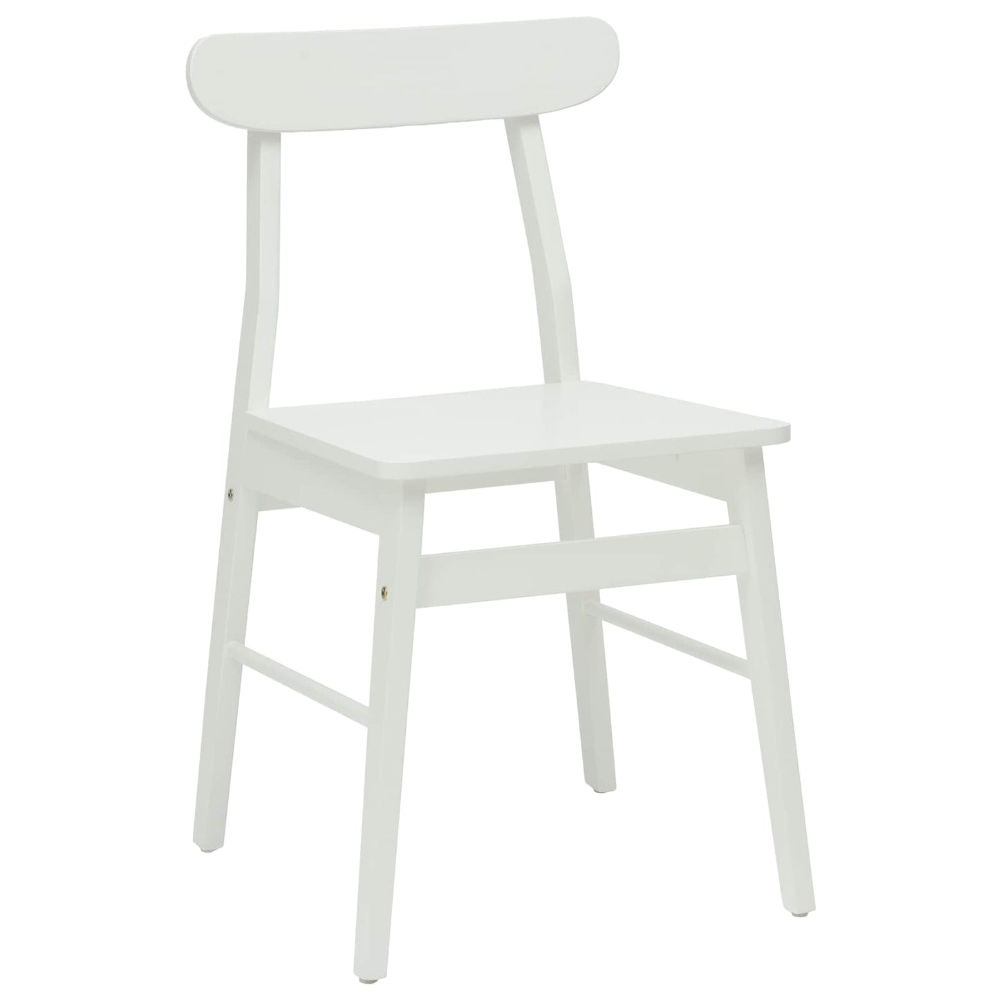 vidaXL Esszimmerstuhl 2 pcs Weiß 43 x 44,5 x 77 cm Massives Gummiholz