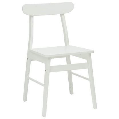 vidaXL Esszimmerstuhl 2 pcs Weiß 43 x 44,5 x 77 cm Massives Gummiholz