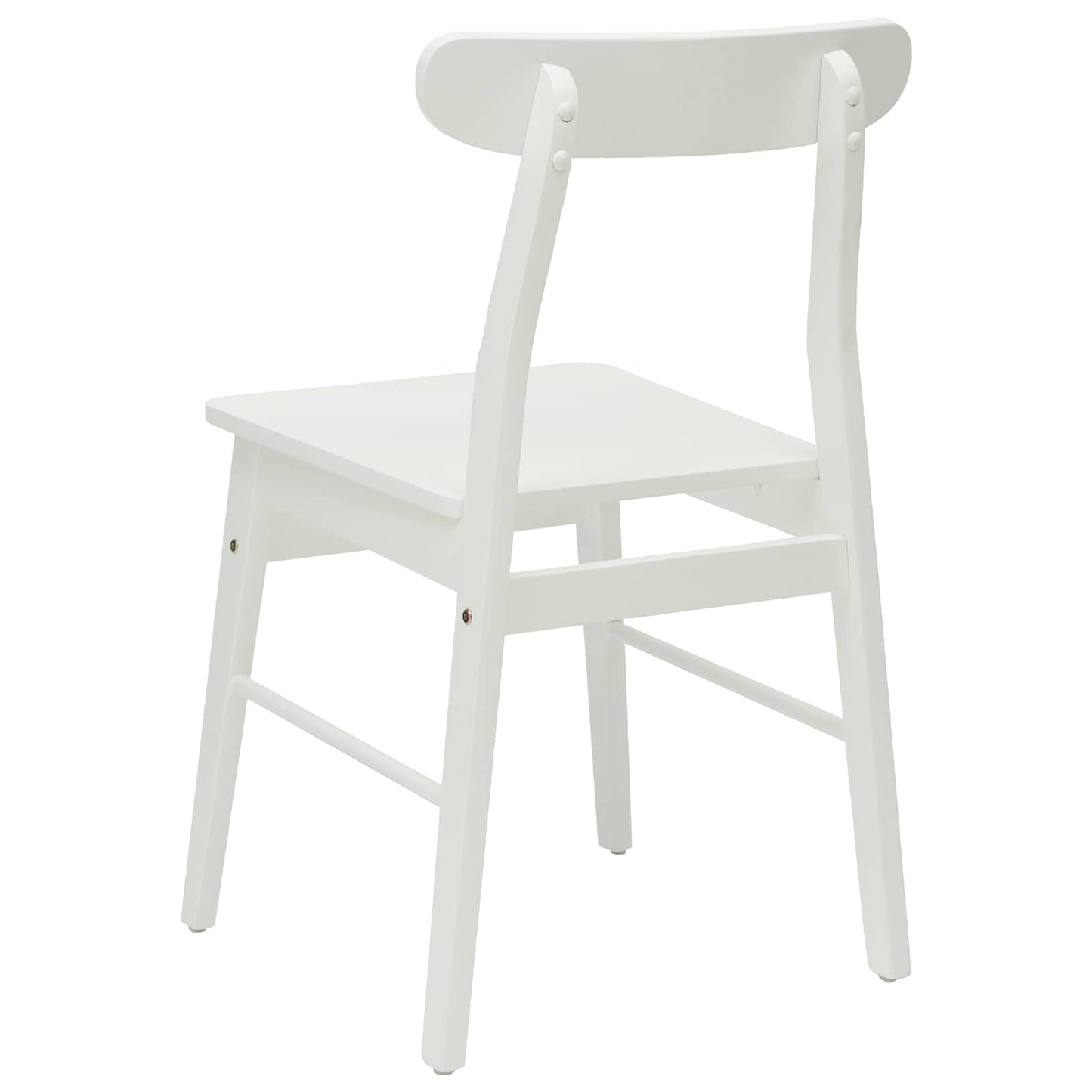 vidaXL Esszimmerstuhl 2 pcs Weiß 43 x 44,5 x 77 cm Massives Gummiholz