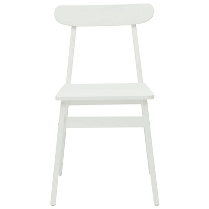 vidaXL Esszimmerstuhl 2 pcs Weiß 43 x 44,5 x 77 cm Massives Gummiholz