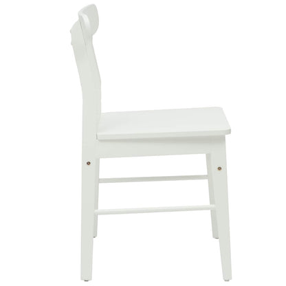vidaXL Esszimmerstuhl 2 pcs Weiß 43 x 44,5 x 77 cm Massives Gummiholz