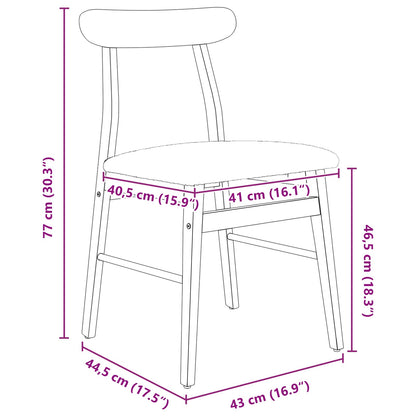Esszimmerstuhl 2 pcs Natürlich und hell Massives Gummiholz