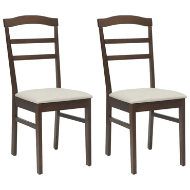 vidaXL Chaises de salle à manger 2 pcs Marron clair et clair Bois d'hévéa massif