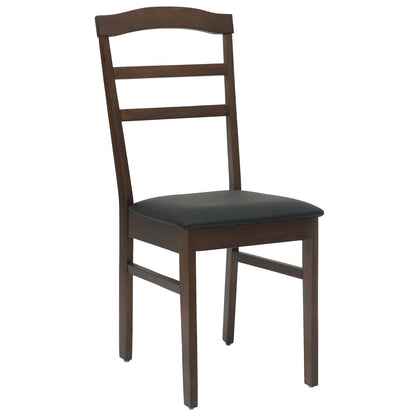 vidaXL Esszimmerstuhl 2 pcs Hellbraun und Schwarz Massives Gummiholz