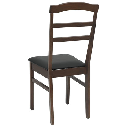 vidaXL Esszimmerstuhl 2 pcs Hellbraun und Schwarz Massives Gummiholz