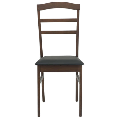 vidaXL Esszimmerstuhl 2 pcs Hellbraun und Schwarz Massives Gummiholz