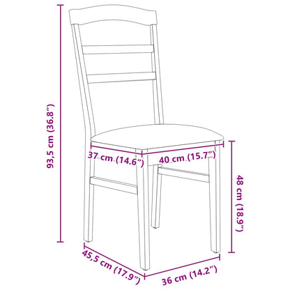 Esszimmerstuhl 2 pcs Natürlich und hell Massives Gummiholz