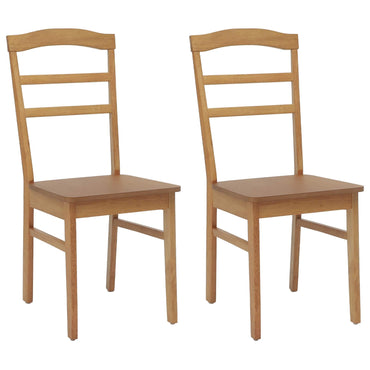 vidaXL Esszimmerstuhl 2 pcs Natur Massives Gummiholz