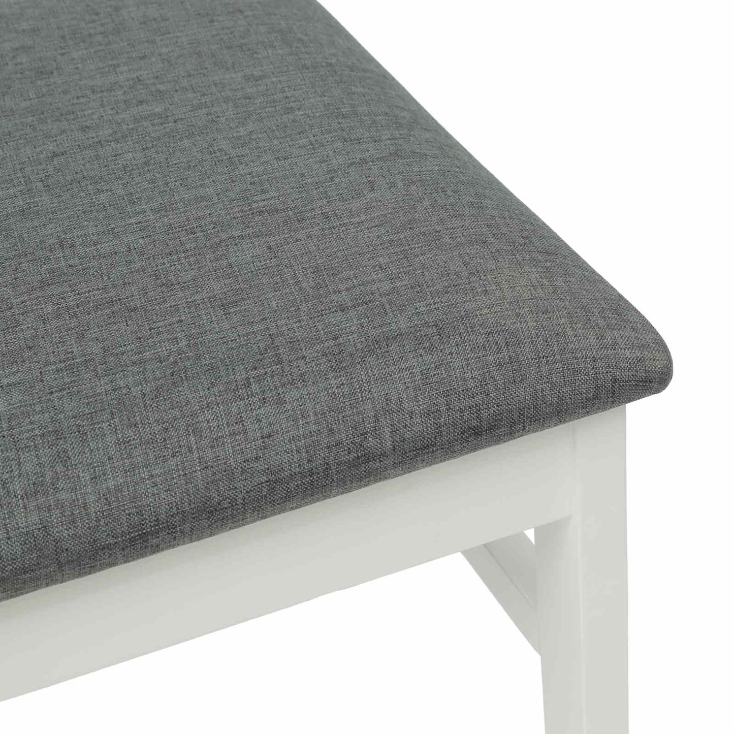 vidaXL Esszimmerstuhl 2 pcs Weiß und Grau Massives Gummiholz