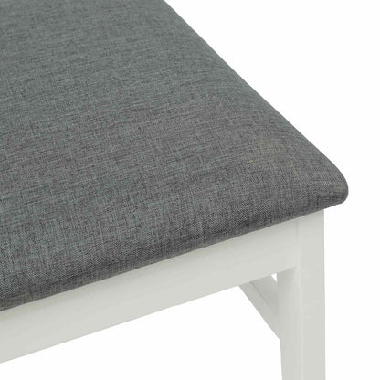 vidaXL Esszimmerstuhl 2 pcs Weiß und Grau Massives Gummiholz