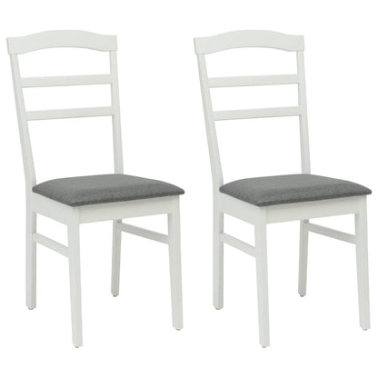 vidaXL Esszimmerstuhl 2 pcs Weiß und Grau Massives Gummiholz