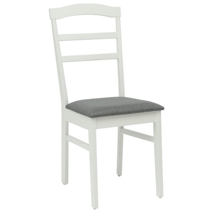 vidaXL Esszimmerstuhl 2 pcs Weiß und Grau Massives Gummiholz