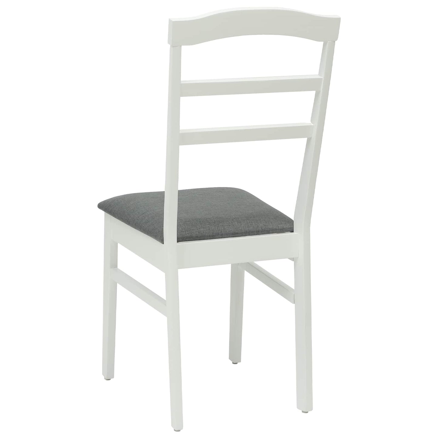 vidaXL Esszimmerstuhl 2 pcs Weiß und Grau Massives Gummiholz
