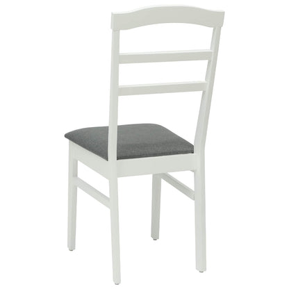 vidaXL Esszimmerstuhl 2 pcs Weiß und Grau Massives Gummiholz