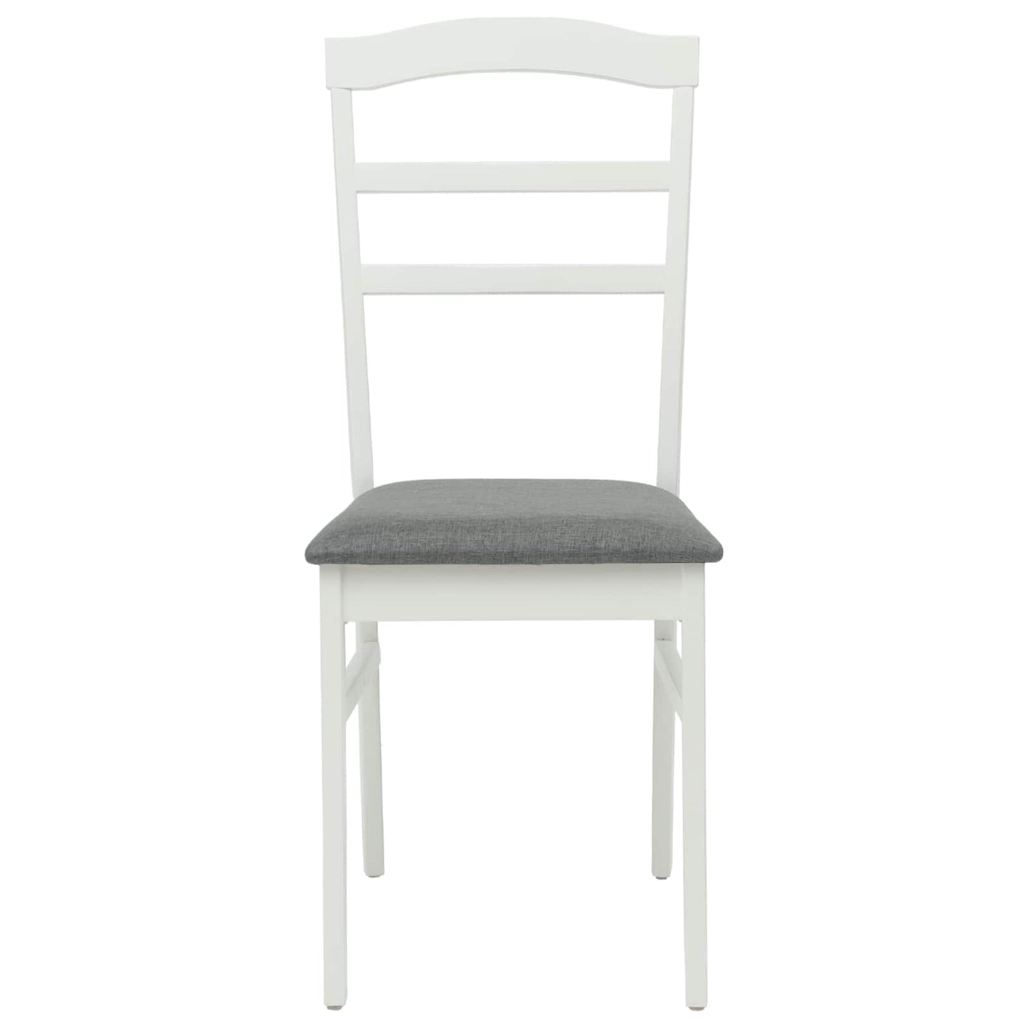 vidaXL Esszimmerstuhl 2 pcs Weiß und Grau Massives Gummiholz