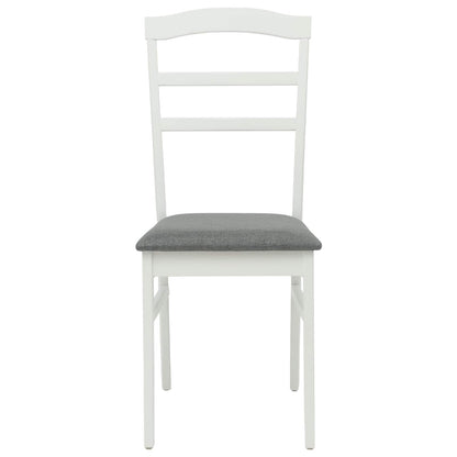 vidaXL Esszimmerstuhl 2 pcs Weiß und Grau Massives Gummiholz