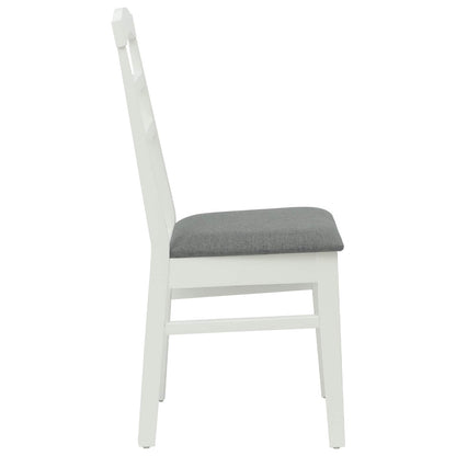 vidaXL Esszimmerstuhl 2 pcs Weiß und Grau Massives Gummiholz