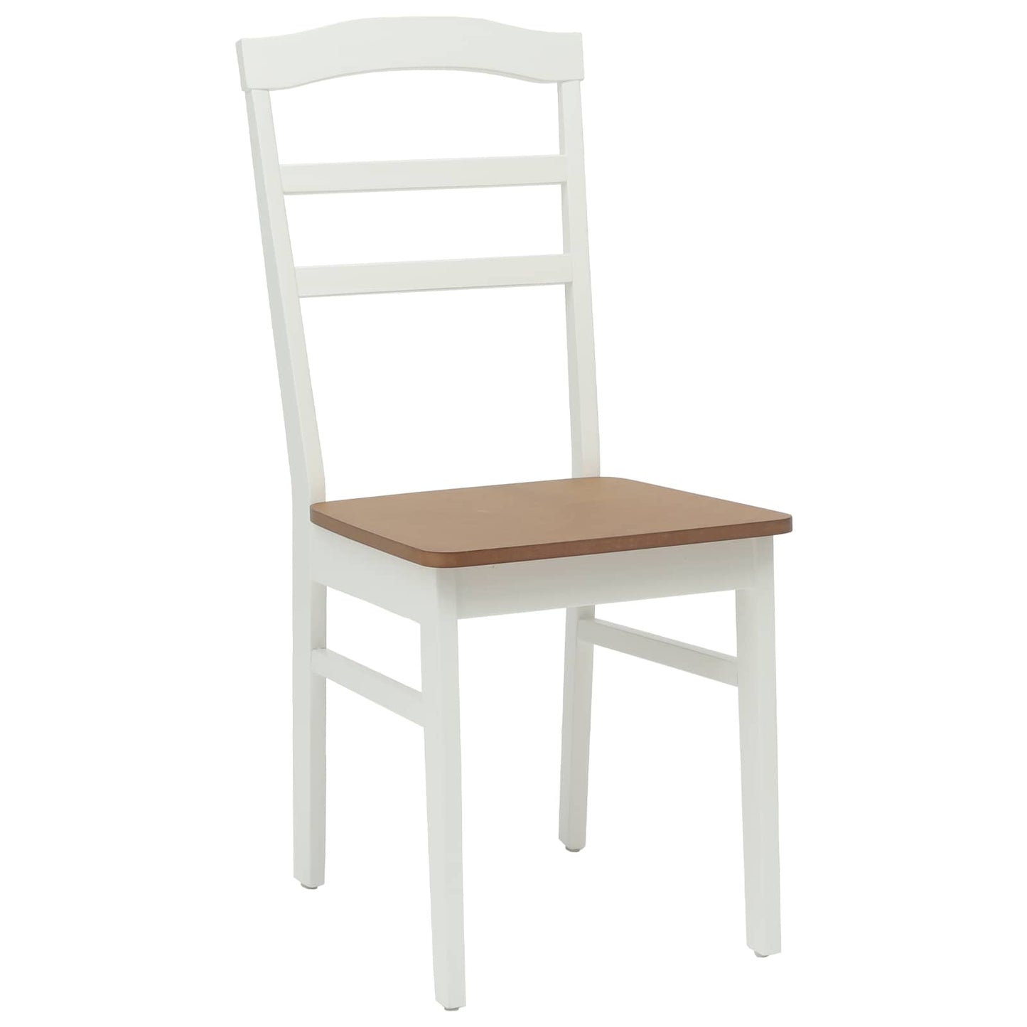 vidaXL Chaise de salle à manger 2 pcs Blanc et naturel Bois d'hévéa massif