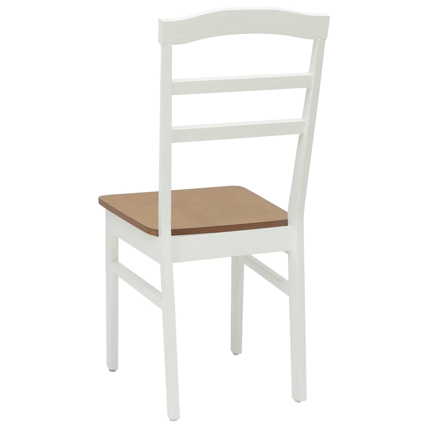 vidaXL Chaise de salle à manger 2 pcs Blanc et naturel Bois d'hévéa massif